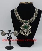 German Silver Necklace with Stud Earrings Set