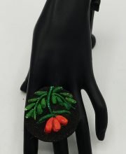 Multicolored Floral Motif Hand Painted Clay Ring