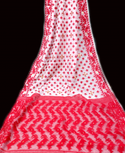 White Color Cotton Dhakai Jamdani Saree