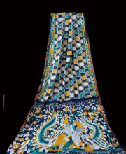 Blue Color Cotton Block Printed Saree