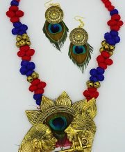 Radha Krishna Dokra Necklace set