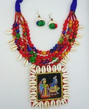 Tikuli Art Fabric Necklace Set
