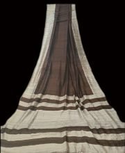 Grey Color Matka Pure Silk Saree