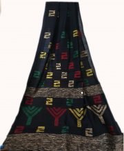 Midnight Black Color Handloom Cotton Silk Saree