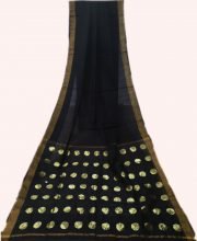 Midnight Black Silk Cotton Saree