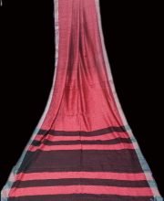 Brick Pink Color Handloom Cotton Saree