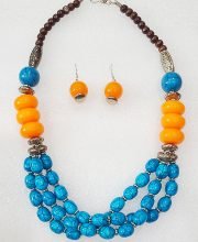 Multicolor Wonderful Classy Stone Beads Multi Layer Necklace Set