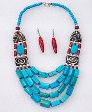 Multicolor Wonderful Classy Stone Beads Multi Layer Necklace Set