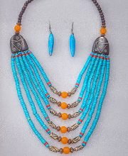 Multicolor Wonderful Classy Stone Beads Multi Layer Necklace Set