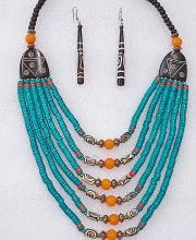 Multicolor Wonderful Classy Stone Beads Multi Layer Necklace Set