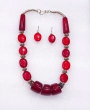 Maroon Red Wonderful Classy Stone Beads Necklace Set
