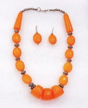 Golden Yellow Wonderful Classy Stone Beads Necklace Set