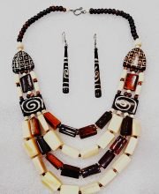 Neutral Multicolor Wonderful Classy Stone Beads Four Layer Necklace Set