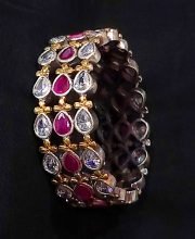 DualTone Stone Setting Bangle