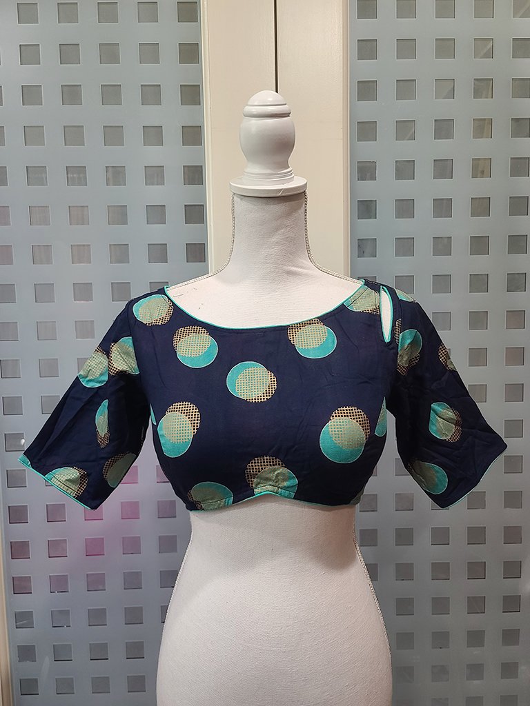 Navy Blue Color Rayon with Digital Printed Blouse | Ritz Fashion Trendz