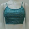 Turquoise Blue Color Brocade Spaghetti