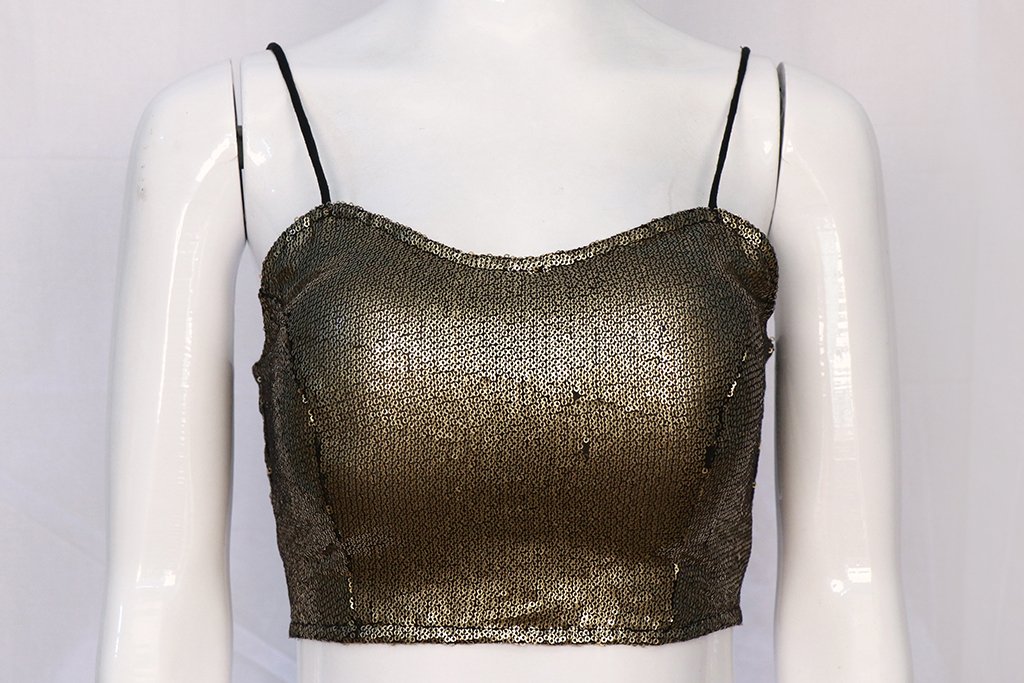 copper sequin blouse