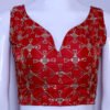 Red Color Raw Silk Embroidered Blouse