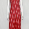 Crimson Red Color Cotton with Abstract Motif Digital Ikkat Print Kurti
