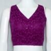 Purple Color Georgette Chikan Kari Blouse