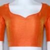 Spanish Orange Color Raw Silk Blouse