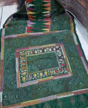 Green Color Kantha Stitch Saree