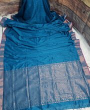 Turquoise Blue Color Benarasi Saree