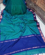 Green & Blue Color Handloom Silk Saree