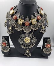 German Silver Kundan Necklace Set
