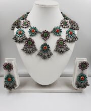 German Silver Kundan Necklace Set