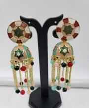 Multi Color Jhumka Ear Ring With Beads