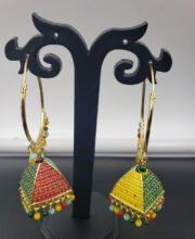 Multi Color Jhumka With Beads