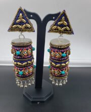 Multi Color Hand Crafted Jhumka With Beads