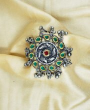 German Silver Kundan Finger Ring