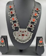 German Silver Meena Kari Necklace Set