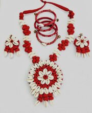 Thread Jewellery Necklace Set With Bangles & Kari Work