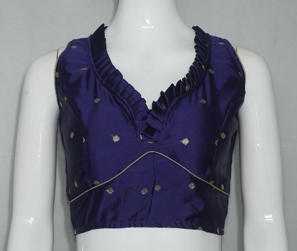 Purple Blue Color Taffeta Silk Blouse | Ritz Fashion Trendz