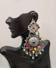 Black Metal Multi Color Ear-Ring