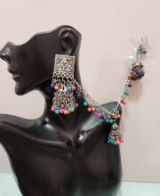Black Metal Multi Color Jhumka