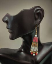Red & White Mosaic Jhumka