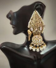 Golden Kundan Pearl Ear-Ring