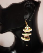 Meenakari Tripple Layered Jhumka