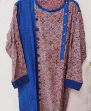 Blue Color Ajrakh Printed Men's Kurta