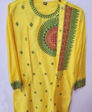 Yellow Color Embroidery Men's Kurta