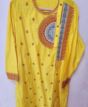 Yellow Color Embroidery Men's Kurta