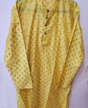 Yellow Color Chanderi Silk Men's Kurta