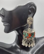 German Silver Multi Color Jhumka