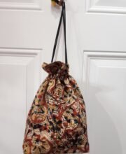 Orange Color Kalamkari Printed Batua