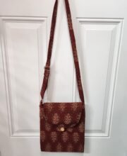 Maroon Color Cross-Body Ajrakh Printed Bag