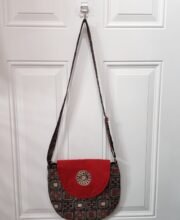 Black Color Cross-Body Ajrakh Printed Bag